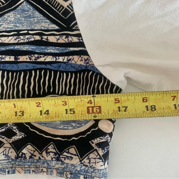 Vintage Roughrider Western Fringe Cropped Button Up Shirt Blue Black Small - Picture 11 of 14